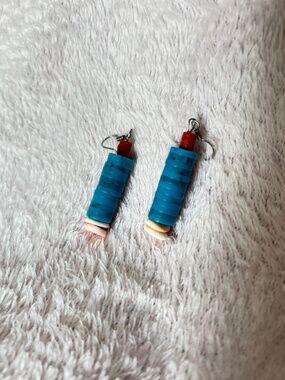 Sterling Silver EARRINGS handmade Turquoise stacked